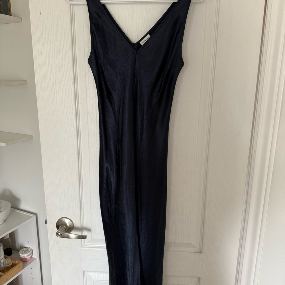 Aritzia Midnight Blue V-Neck Dress